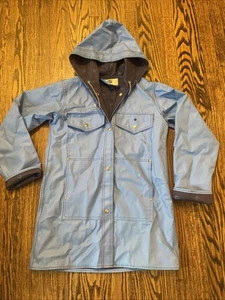 Vtg Lot One Of Boston Women's Medium Blue Rain Jacket Coat Whale Pattern Lined - Picture 1 of 9