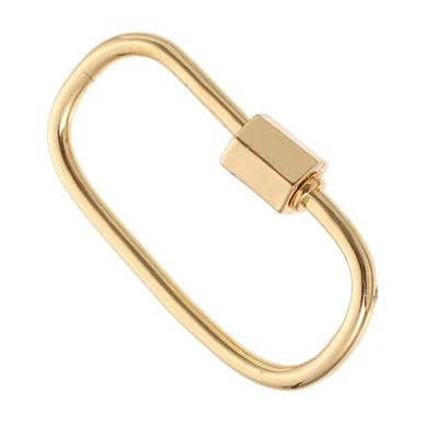 Oval Copper Jewelry Link Connector Screw Lock Necklace Pendant Accessories - Image 1 of 4