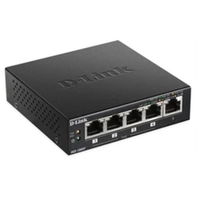 D-Link 5-Port Desktop Gigabit PoE+ Switch - 5 Ports - Manageable - Gigabit - Image 1 of 4