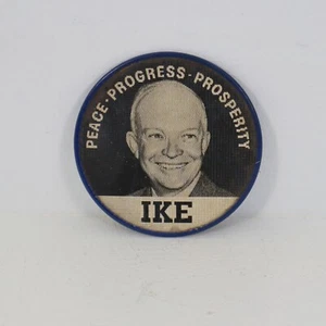 IKE and DICK Peace, Progress, Prosperity Campaign Button - Picture 1 of 3