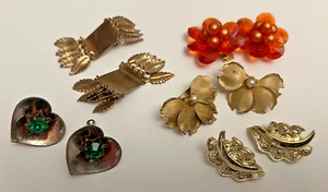 5 Pair Lot Vintage Clip And Screw Back Earrings 1 Hong Kong - Picture 1 of 4