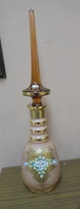 Huge Antique Vintage Bohemian Moser Glass Enameled Hand Painted Beaded Decanter - Picture 1 of 11
