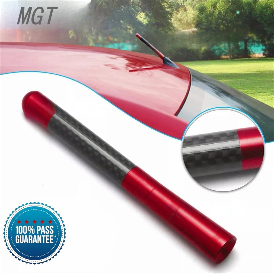 4.7" Red Short Radio Mast Aerial Antenna W/Screws For Mitsubishi  L200 2019 - Image 1 of 4