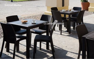 TAVOLO DA ESTERNO GIARDINO POLI RATTAN 80X80 BAR RISTORANTE PUB OTTIMA QUALITA' - Foto 1 di 4