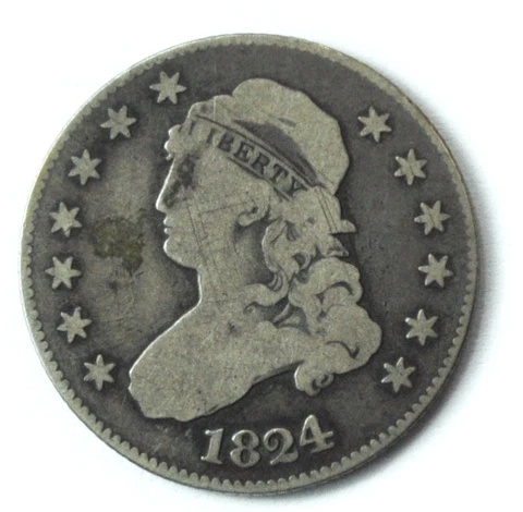 1824/2 25c Capped Bust Quarter Dollar Twenty Five Cents Philadelphia Cover