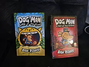 Dog Man Books Lot of 2 Dogman A Tale Of 2 Kitties And Lord of the Fleas - Picture 1 of 5