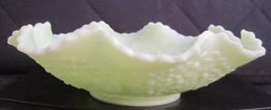 Fenton Jadeite Hobnail Ruffled Top Bowl 10” $158.91 - Picture 1 of 1