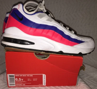 Zapatilla deportiva baja Nike Air Max '95 GS blanca/negra-roja solar juvenil talla 6,5Y 905348-103 Foto 1 de 4