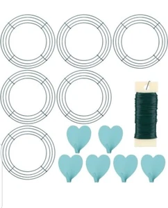 Pack of 6 Round Metal Floral Wire Wreath Frames for Christmas Decoration, 10in.. - Picture 1 of 5