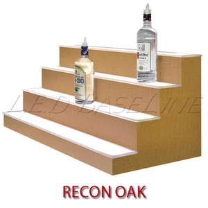 24" 4 Ebenen LED beleuchtet Schnaps Display Regal - Eiche Oberfläche - Bild 1 von 2
