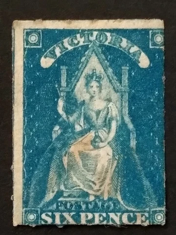 SG 73 ~ 1858 Victoria Bright Blue Queen on Throne 6d Stamp MH Rouletted - 28 Cover