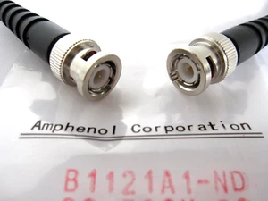 50 cm RG58 50 Ohm Amphenol BNC Stecker 0,5 m Patchkabel RG58 C/U Koaxialkabel - Bild 1 von 8