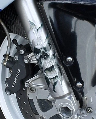 Honda CB 250 350 400 500 650 900 CBR 600 RR Shadow 750 Spirit 1100 FORK SKULLS - Image 1 of 2