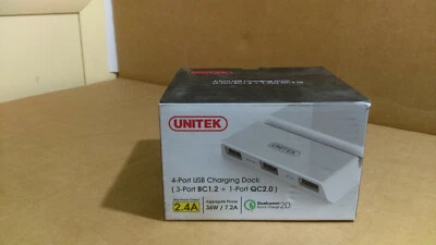 Base de carga USB Unitek Y-2173A 4 puertos (3 puertos BC1.2 +1 - puerto QC2.0) (TL36) Foto 1 de 3