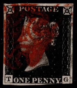 1840 1d Black Plate 2 GD Red MX STATE TWO Strong TRL Scarce FU Cat. £550.00 - Picture 1 of 1
