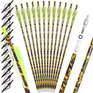 Arbalète boulon flèche en carbone 16" 17" 18" 20" 22''' lame de tir à l'arc flèches chasse - Photo 1/20