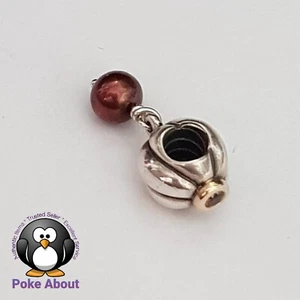 Authentic Pandora Silver & 14k Gold Brown Pearl CZ "Blooming" Dangle 790402BCZ - Bild 1 von 8