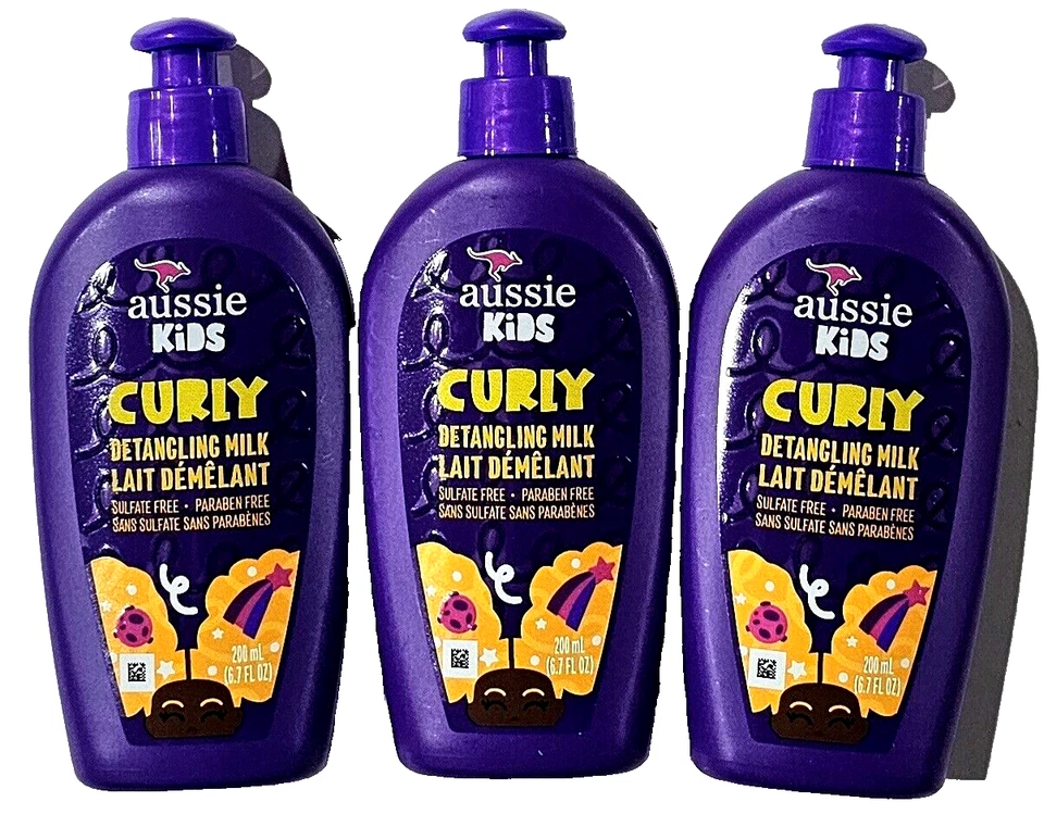 3 Pack Aussie Kids Curly Detangling Milk Sulfate Paraben Free 6.7oz Fruit Scent - Image 1 of 1