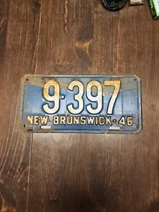 1946 New Brunswick Canada License Plate Tag 9-397 - Picture 1 of 13