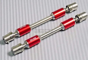 For Axial SCX10 Hardened RED STEEL (2) DRIVE SHAFTS Rock Crawler RED 100-120mm - Picture 1 of 12