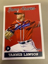 Tanner Lawson 2019 Signed Rome Braves Team Card