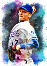 David Cone Kansas City Royals  1/5 ACEO Fine Art Print By:Q