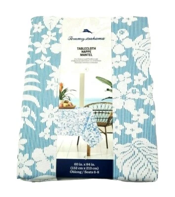 Mantel Tommy Bahama Tropical Tela Azul y Blanco Interior y Exterior 60 x 84  Foto 1 de 2