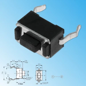 Micro pulsador 3x6x4,3 mm mini pulsador pulsador mini micro pulsador interruptor miniatura - Imagen 1 de 1