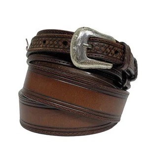 Cinturón Nocona Marrón Para Hombre Talla 46 Western Tejido Detalle Repujado Cuero N2420254 - Imagen 1 de 7