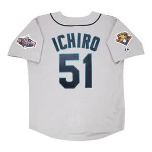 Ichiro Suzuki 2001 Seattle Mariners Home Road Alt Men's Jersey w/ All Star Patch - Picture 1 of 20