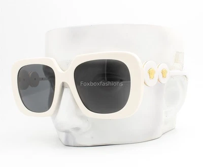Gafas de sol Versace VE 4434 314/87 pulido oro blanco logotipo de Medusa gris con estuche Foto 1 de 4