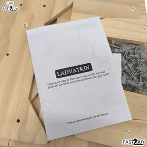 LADVATKIN Katzen-Wandregal Set  Kletterwand & Ruheplätze für Katzen – Naturholz - Bild 1 von 7