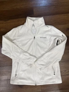 Columbia Elfenbein Benton Springs Fleecejacke Mantel mit durchgehendem Reißverschluss Größe Medium gebraucht, in einwandfreiem Zustand - Bild 1 von 7