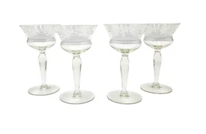 Princess House Heritage Crystal Cordial/Liquor Etched Glasses Set Of 4  - Picture 1 of 4