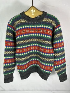 Vintage 90er Tommy Hilfiger 100% Wolle Pullover. Geometrischer Stil. Preppy. Gr. M. - Bild 1 von 12