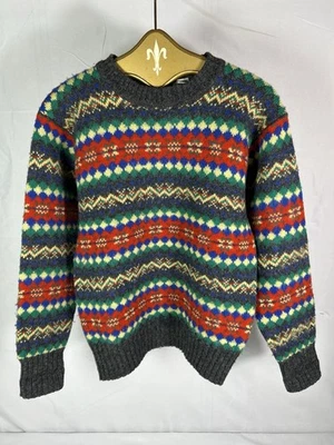Vintage 90s  Tommy Hilfiger 100% Wool Sweater. Geometric Style. Preppy. Size M. - Image 1 of 4