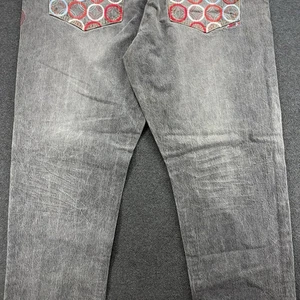 Coogi Jeans Herren 42 x 35 grau Denim bestickt Taschen Baggy Y2K Skater locker gebraucht, in einwandfreiem Zustand - Bild 1 von 14