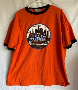 Camiseta naranja de béisbol MLB Lee Ringer de los New York Mets de la década de 2000 de colección para hombre talla XL - Imagen 1 de 5