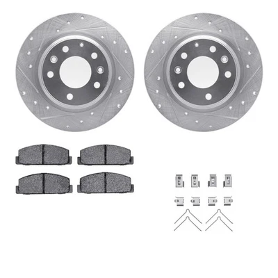 For Mazda 6 03-05 Drilled & Slotted Rear Brake Kit w Semi-Metalic Pads - Imagem 1 de 2