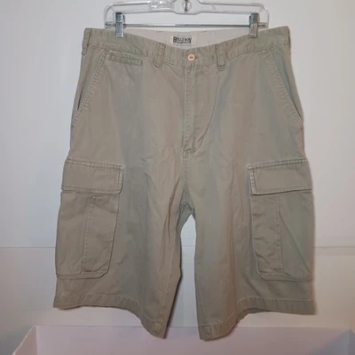 Vintage Bugle Boy Canvas Cargo Shorts Mens Sz 36 Beige 100% Cotton - Image 1 of 4
