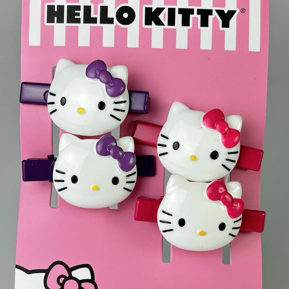Juego de 4 pinzas para el cabello para niña Sanrio, Hello Kitty Foto 1 de 3