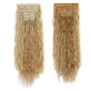 16 Karten Cornrows lockiges Haar Extensions 6 Stück Set lang schwarz Aufsatz - Bild 1 von 23