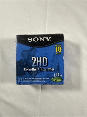 Disquete Sony 3.5" NUEVO Sellado Paquete de 10 2HD Formateado IBM Foto 1 de 2