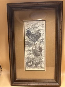 Chickens Chicks Connie Savage Thiewes Print Framed Midwestern Art - Picture 1 of 5