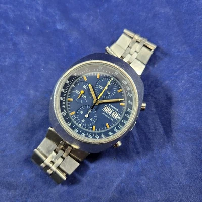 Longines Automatic Chronograph 2370 Ref. 674.2 Blue Dial Valjoux 7750 1970s VTG - image 1 of 4