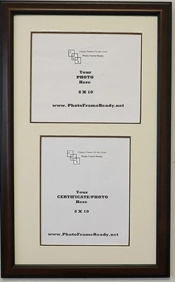 Picture Frame & Mat w/ Double Reverse 8x10 Openings For Documents/Pictures - Image 1 of 4
