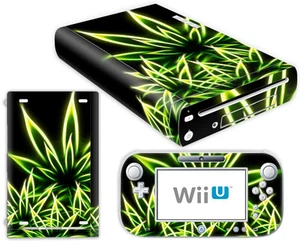 Nintendo Wii U Skin Design Foils Sticker Screen Protector Set - Cannabis Motif - Picture 1 of 1