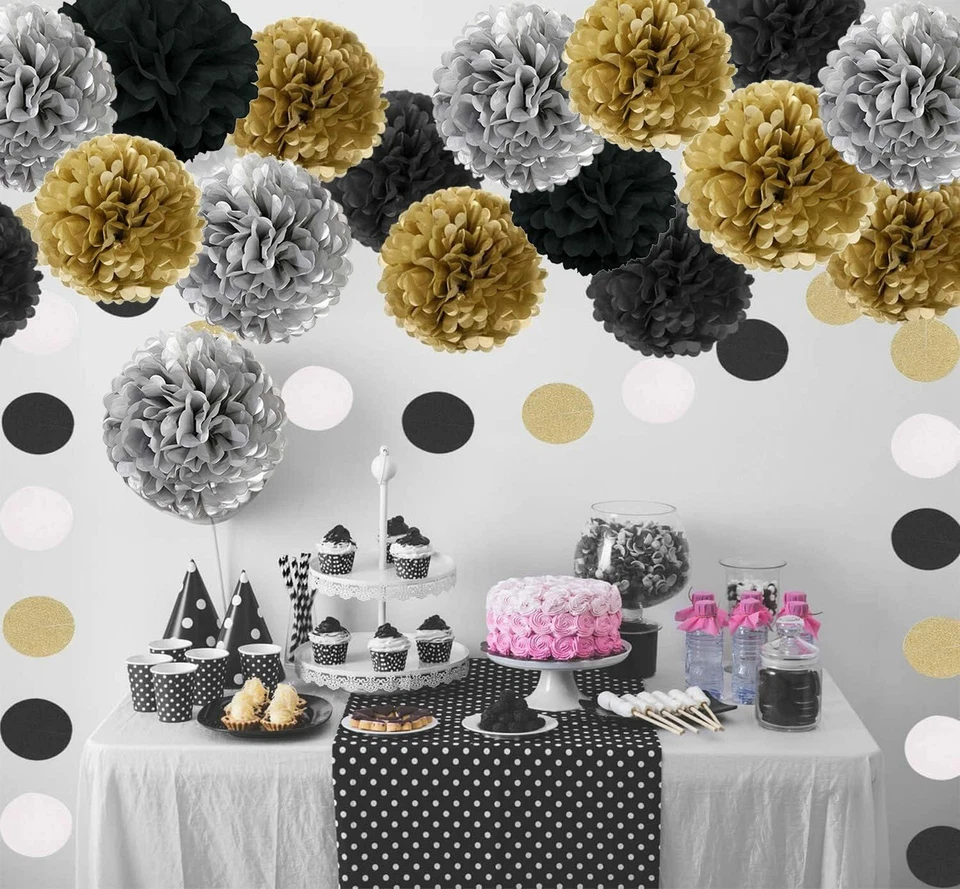 Recosis Tissue Paper Pom Poms, Paper Flower Ball for Birthday Party Wedding Baby - Image 1 of 4