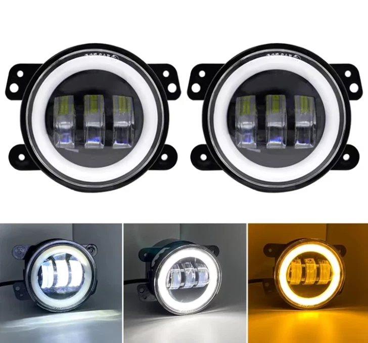 Luci Fendinebbia Anello LED 60W per Jeep Wrangler JK 2007-2018 2 porte - Immagine 1 di 4