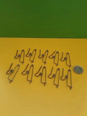 Vintage 2" Metal safety pin Curtain Hooks x 10 - Image 1 of 4